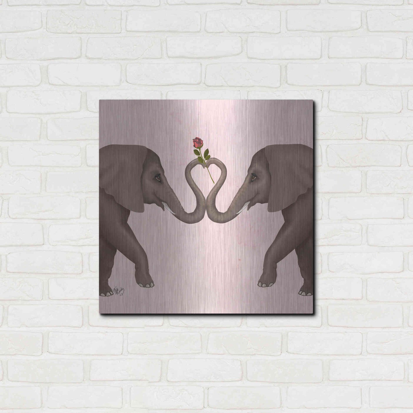 Luxe Metal Art 'Love is in the Air Collection C' by Fab Funky Metal Wall Art,24x24