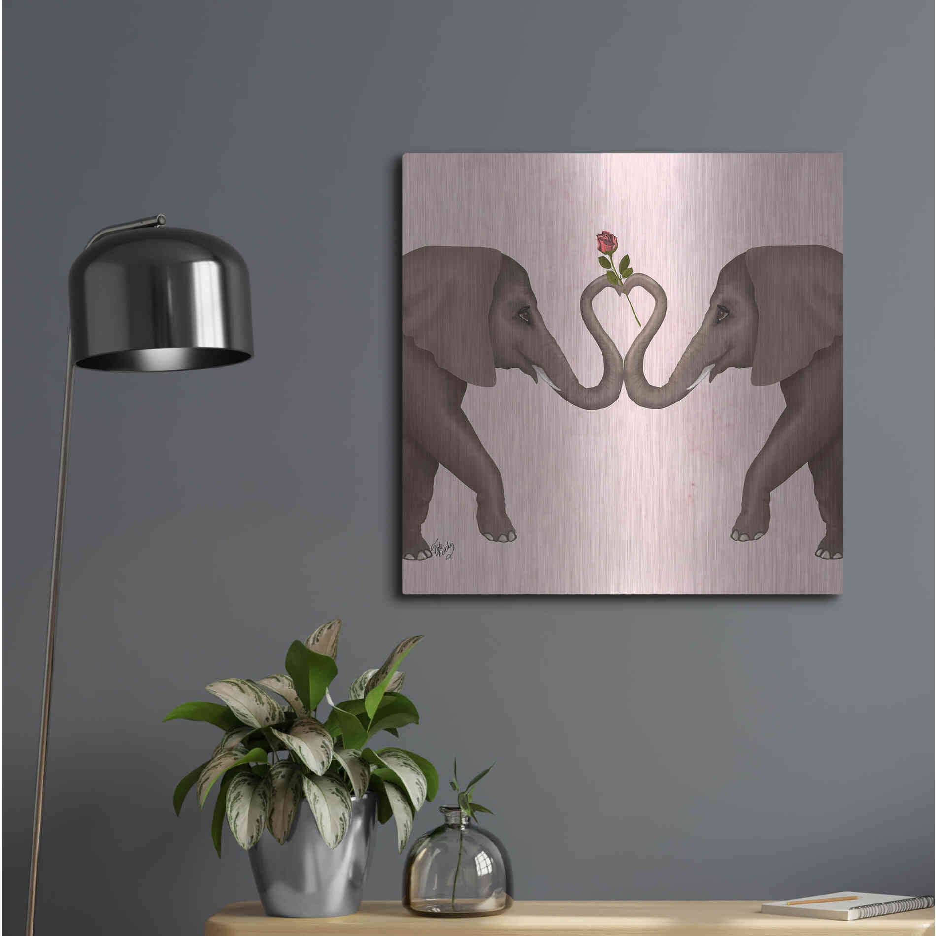 Luxe Metal Art 'Love is in the Air Collection C' by Fab Funky Metal Wall Art,24x24