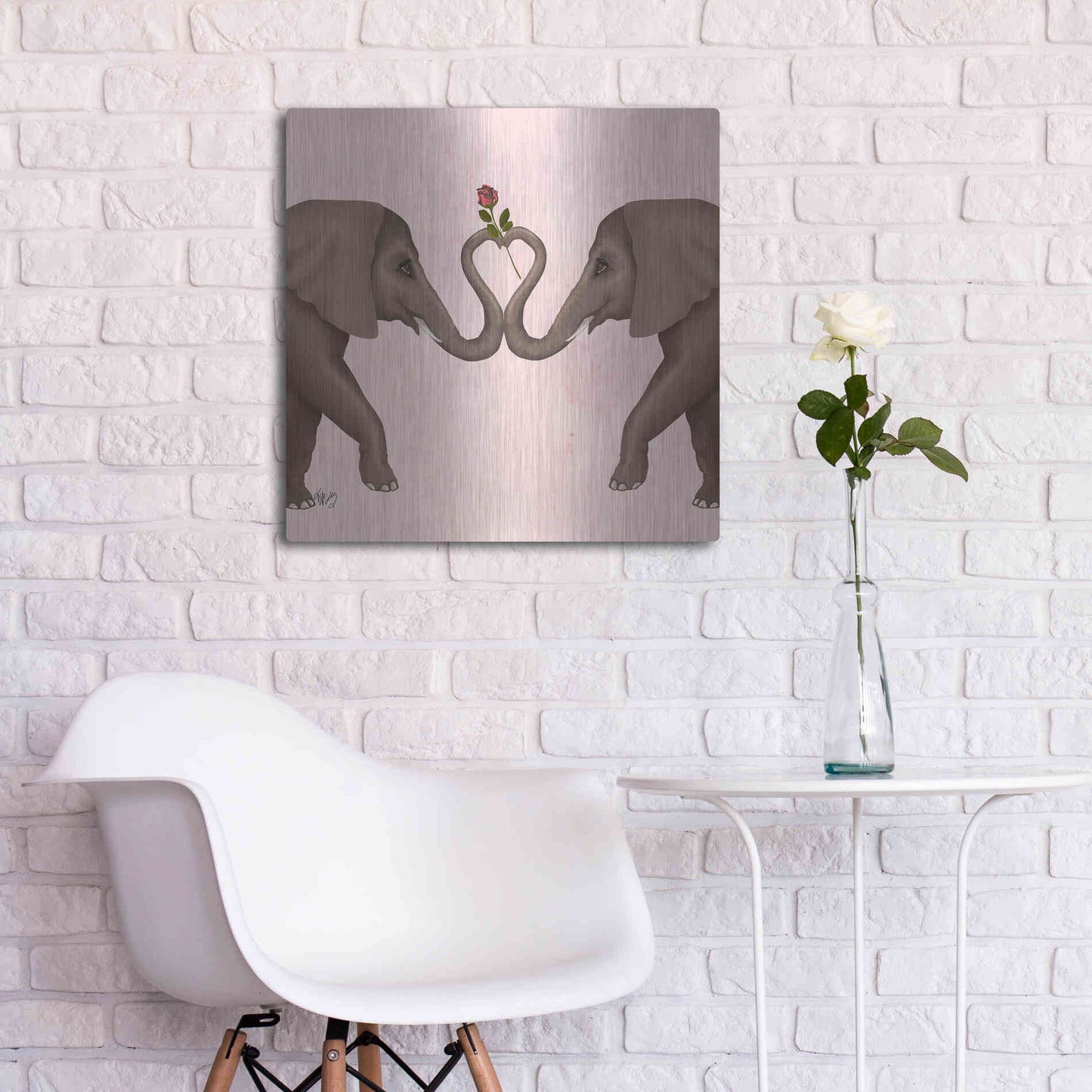 Luxe Metal Art 'Love is in the Air Collection C' by Fab Funky Metal Wall Art,24x24