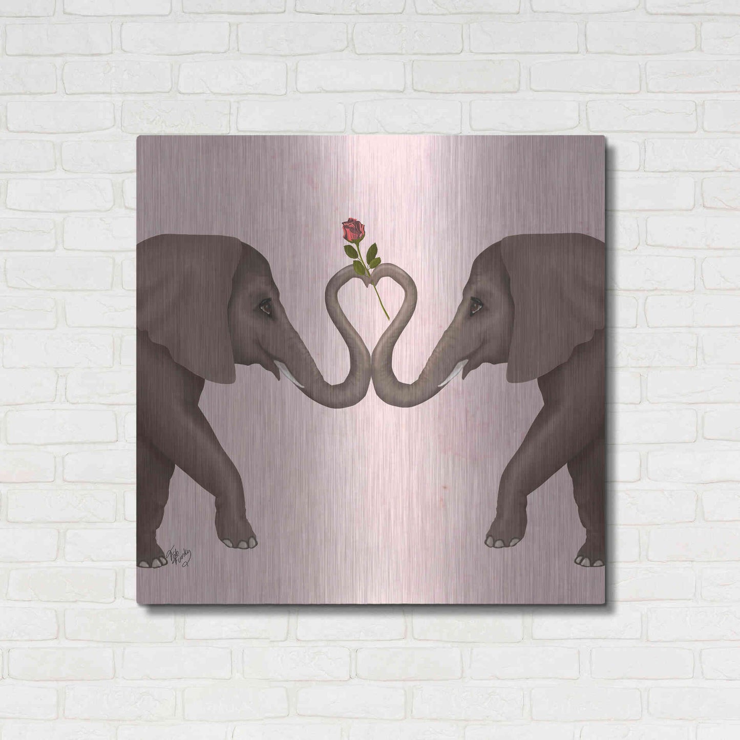 Luxe Metal Art 'Love is in the Air Collection C' by Fab Funky Metal Wall Art,36x36