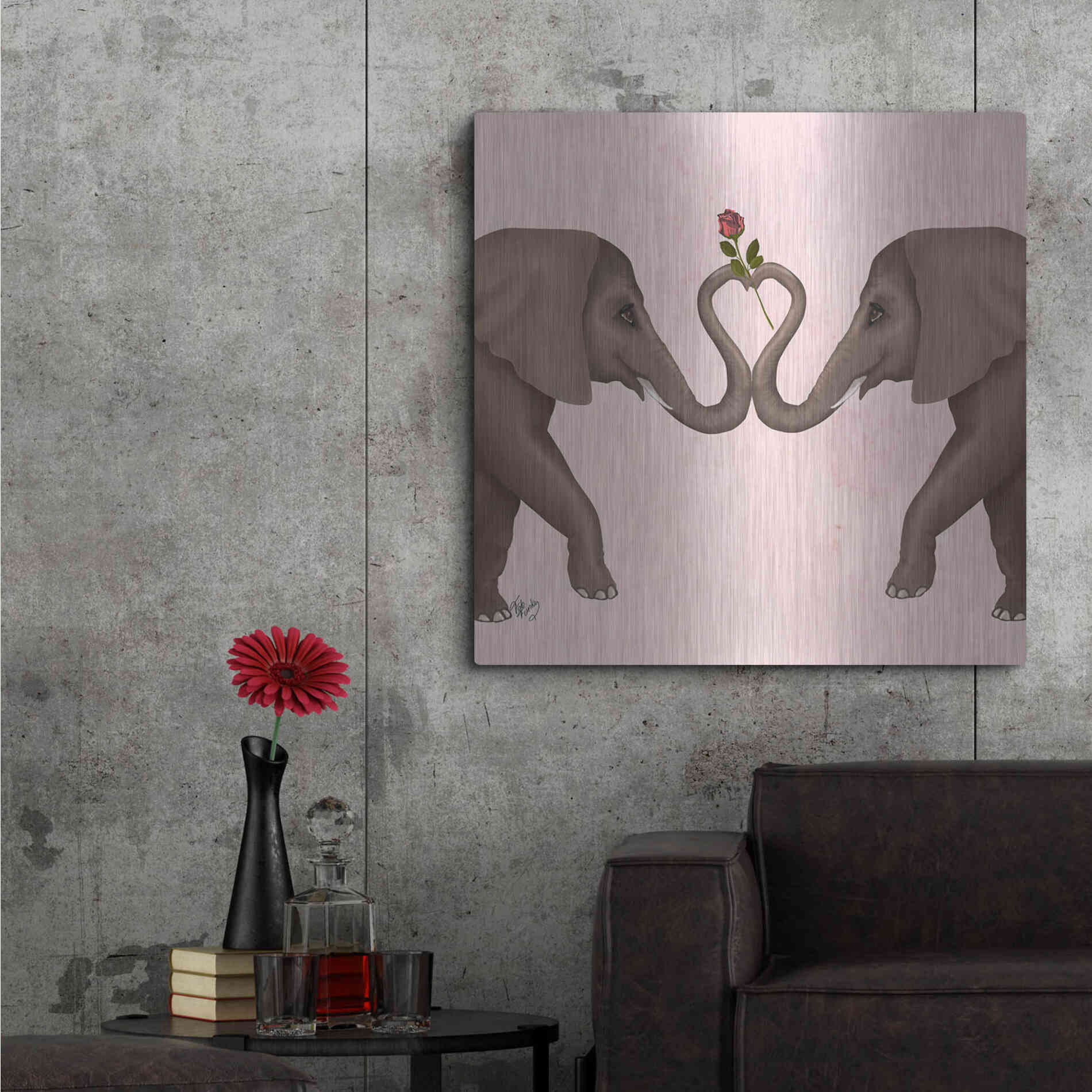 Luxe Metal Art 'Love is in the Air Collection C' by Fab Funky Metal Wall Art,36x36