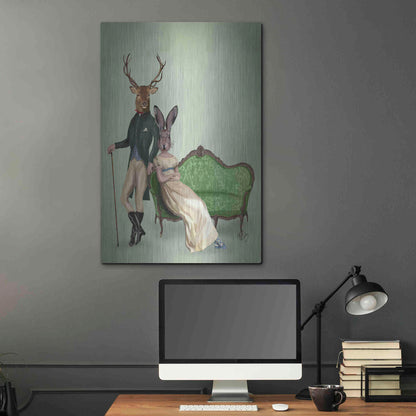 Luxe Metal Art 'Mr Deer and Mrs Rabbit' by Fab Funky Metal Wall Art,24x36