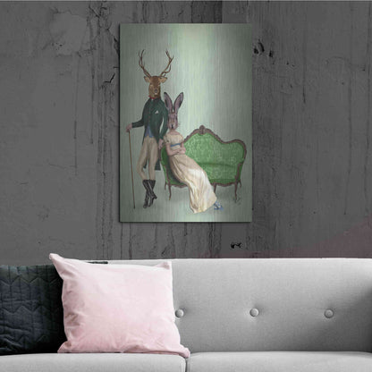 Luxe Metal Art 'Mr Deer and Mrs Rabbit' by Fab Funky Metal Wall Art,24x36