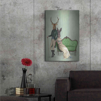 Luxe Metal Art 'Mr Deer and Mrs Rabbit' by Fab Funky Metal Wall Art,24x36