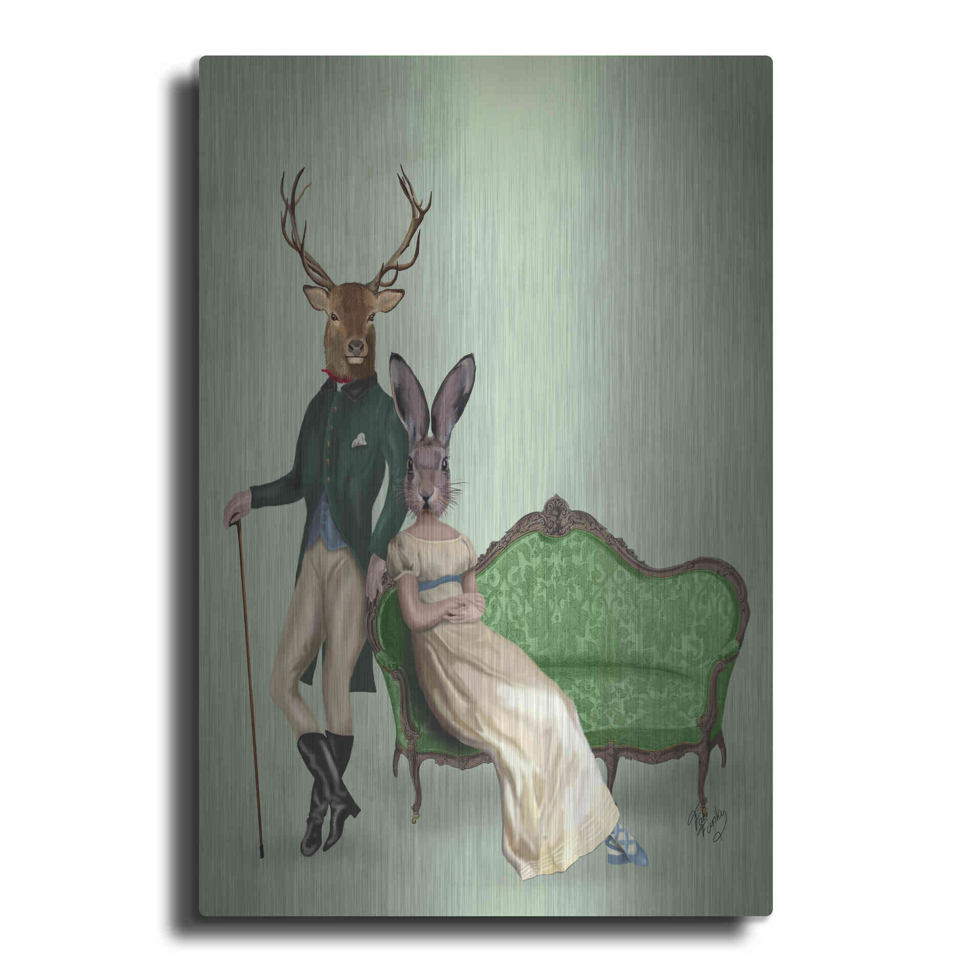 Luxe Metal Art 'Mr Deer and Mrs Rabbit' by Fab Funky Metal Wall Art