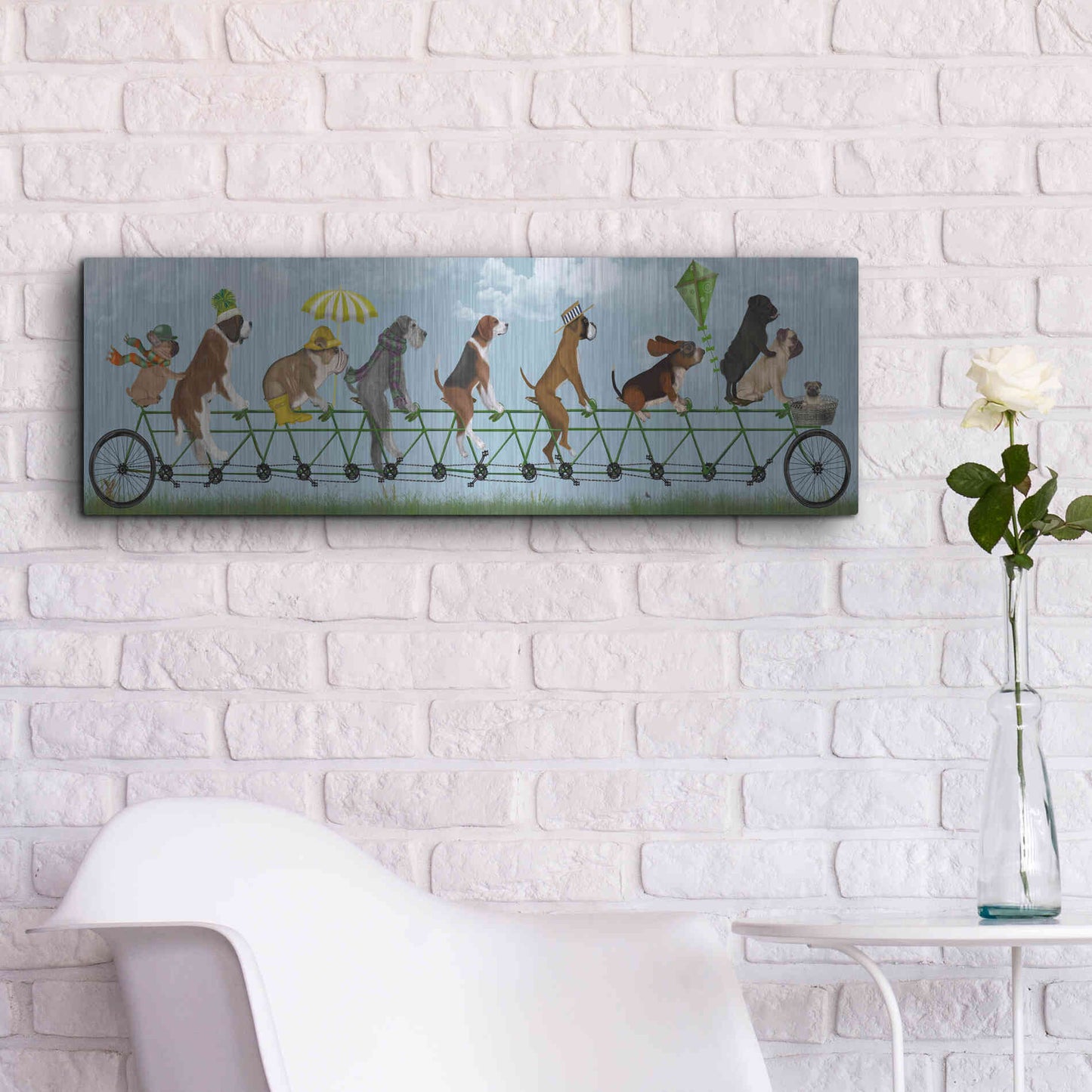 Luxe Metal Art 'Mutley Crew on Tandem' by Fab Funky Metal Wall Art,36x12