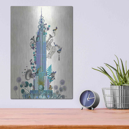 Luxe Metal Art 'New York Empire State Building, Menagerie' by Fab Funky Metal Wall Art,12x16