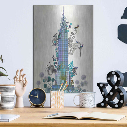 Luxe Metal Art 'New York Empire State Building, Menagerie' by Fab Funky Metal Wall Art,12x16