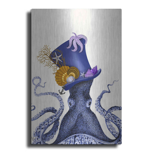 Luxe Metal Art 'Octopus Nautical Hat' by Fab Funky Metal Wall Art