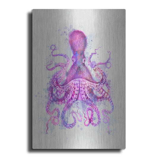 Luxe Metal Art 'Octopus Rainbow Splash Pink' by Fab Funky Metal Wall Art