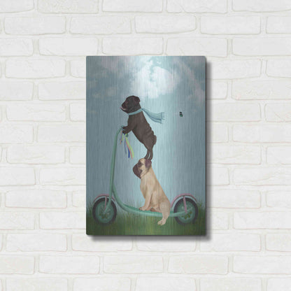 Luxe Metal Art 'Pug Scooter' by Fab Funky Metal Wall Art,16x24