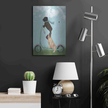 Luxe Metal Art 'Pug Scooter' by Fab Funky Metal Wall Art,16x24