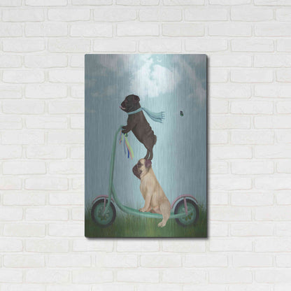 Luxe Metal Art 'Pug Scooter' by Fab Funky Metal Wall Art,24x36