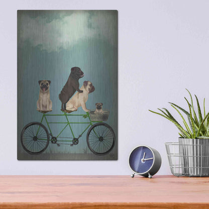 Luxe Metal Art 'Pug Tandem' by Fab Funky Metal Wall Art,12x16