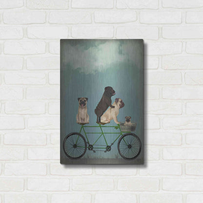 Luxe Metal Art 'Pug Tandem' by Fab Funky Metal Wall Art,16x24