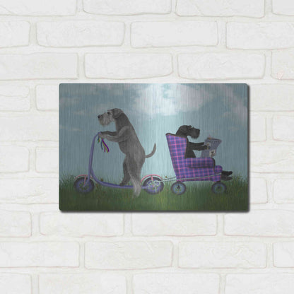 Luxe Metal Art 'Schnauzer Scooter' by Fab Funky Metal Wall Art,16x12