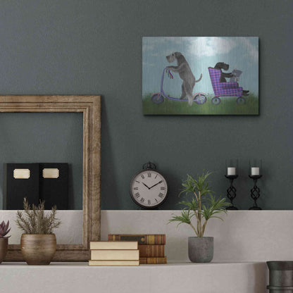 Luxe Metal Art 'Schnauzer Scooter' by Fab Funky Metal Wall Art,16x12