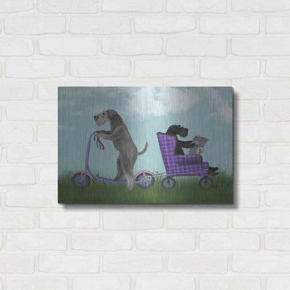 Luxe Metal Art 'Schnauzer Scooter' by Fab Funky Metal Wall Art,24x16