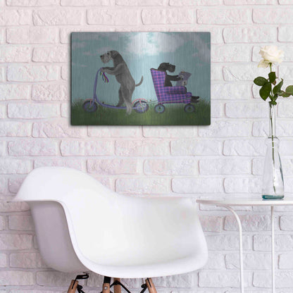 Luxe Metal Art 'Schnauzer Scooter' by Fab Funky Metal Wall Art,24x16