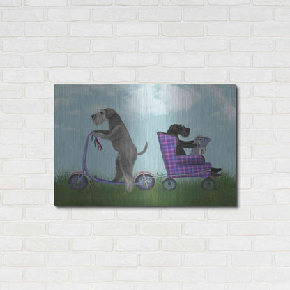 Luxe Metal Art 'Schnauzer Scooter' by Fab Funky Metal Wall Art,36x24