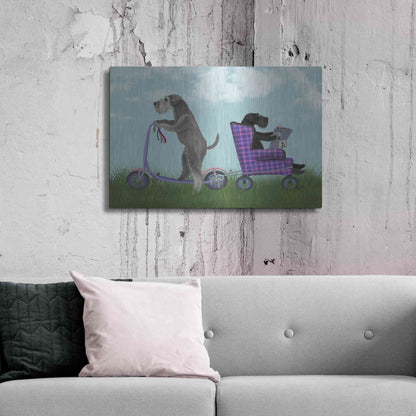 Luxe Metal Art 'Schnauzer Scooter' by Fab Funky Metal Wall Art,36x24