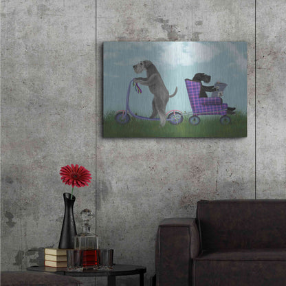 Luxe Metal Art 'Schnauzer Scooter' by Fab Funky Metal Wall Art,36x24