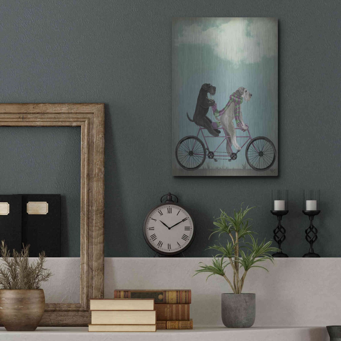 Luxe Metal Art 'Schnauzer Tandem' by Fab Funky Metal Wall Art,12x16