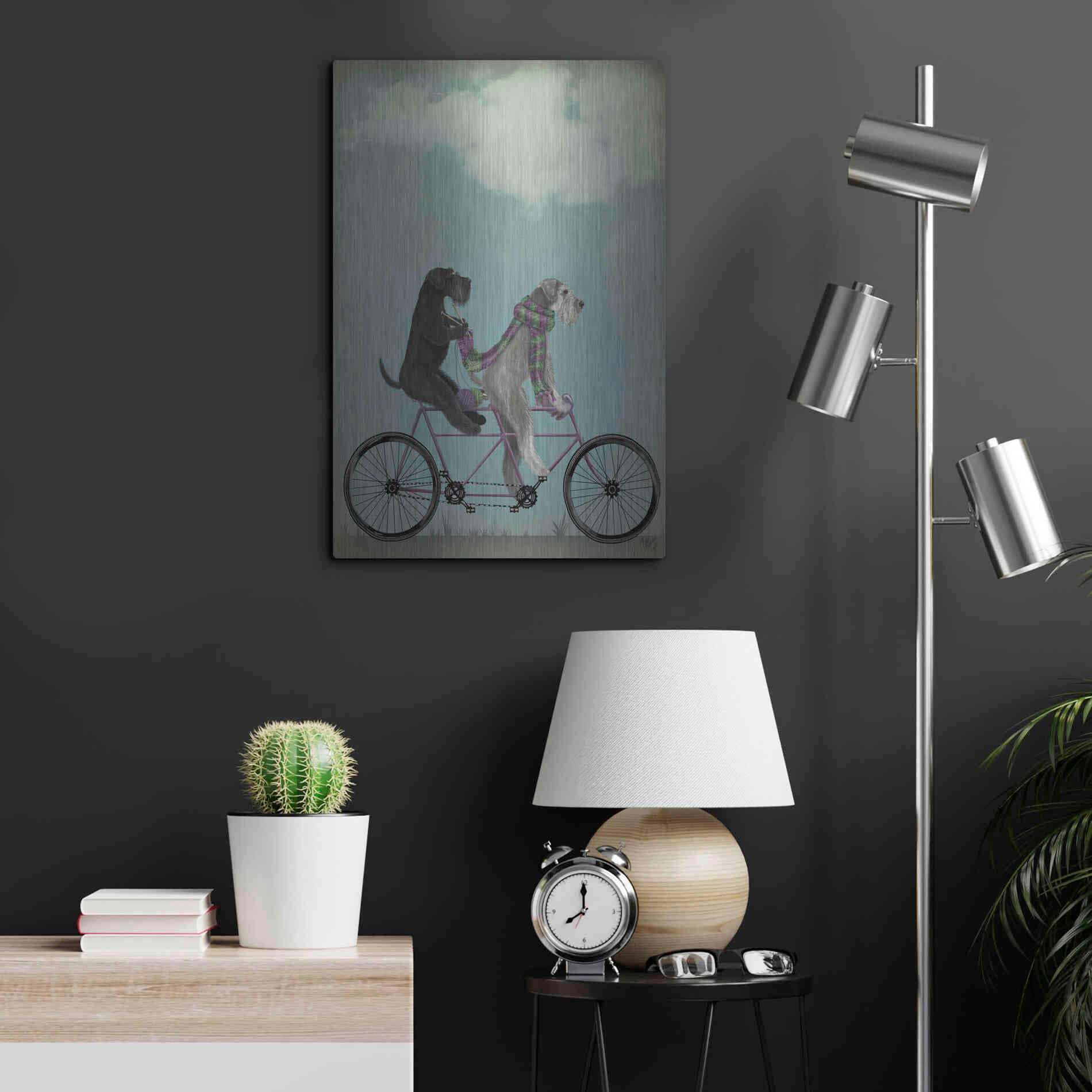 Luxe Metal Art 'Schnauzer Tandem' by Fab Funky Metal Wall Art,16x24