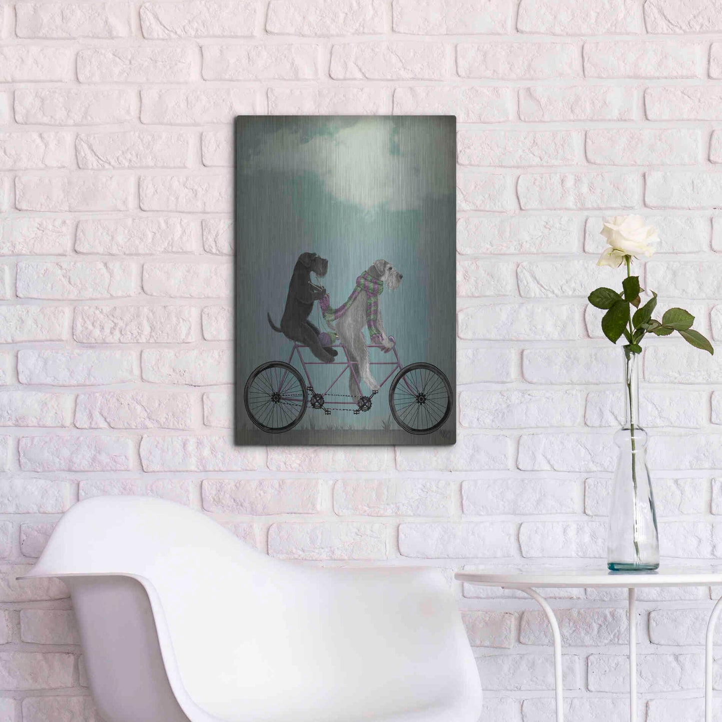 Luxe Metal Art 'Schnauzer Tandem' by Fab Funky Metal Wall Art,16x24