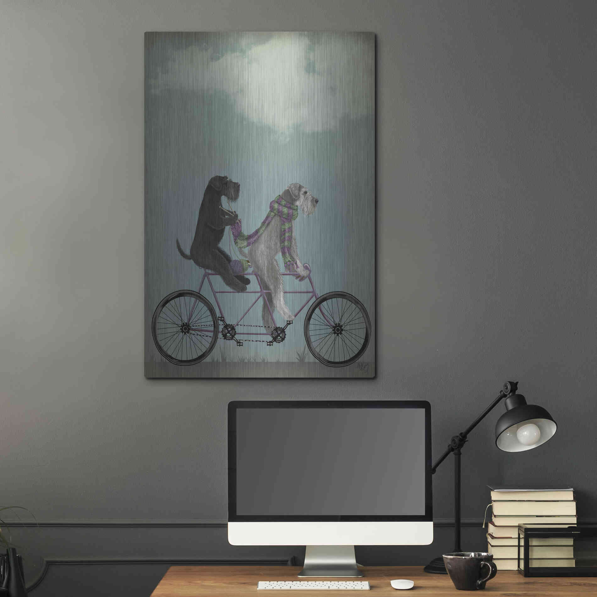 Luxe Metal Art 'Schnauzer Tandem' by Fab Funky Metal Wall Art,24x36