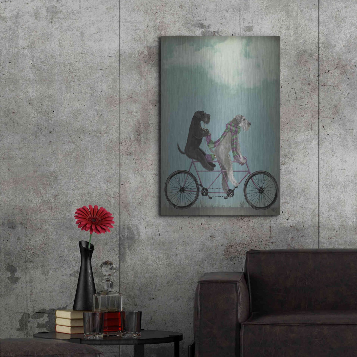 Luxe Metal Art 'Schnauzer Tandem' by Fab Funky Metal Wall Art,24x36