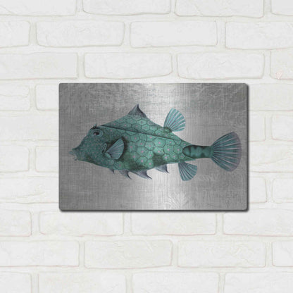 Luxe Metal Art 'Turquoise Turret Fish' by Fab Funky Metal Wall Art,16x12