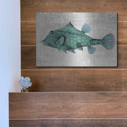 Luxe Metal Art 'Turquoise Turret Fish' by Fab Funky Metal Wall Art,16x12