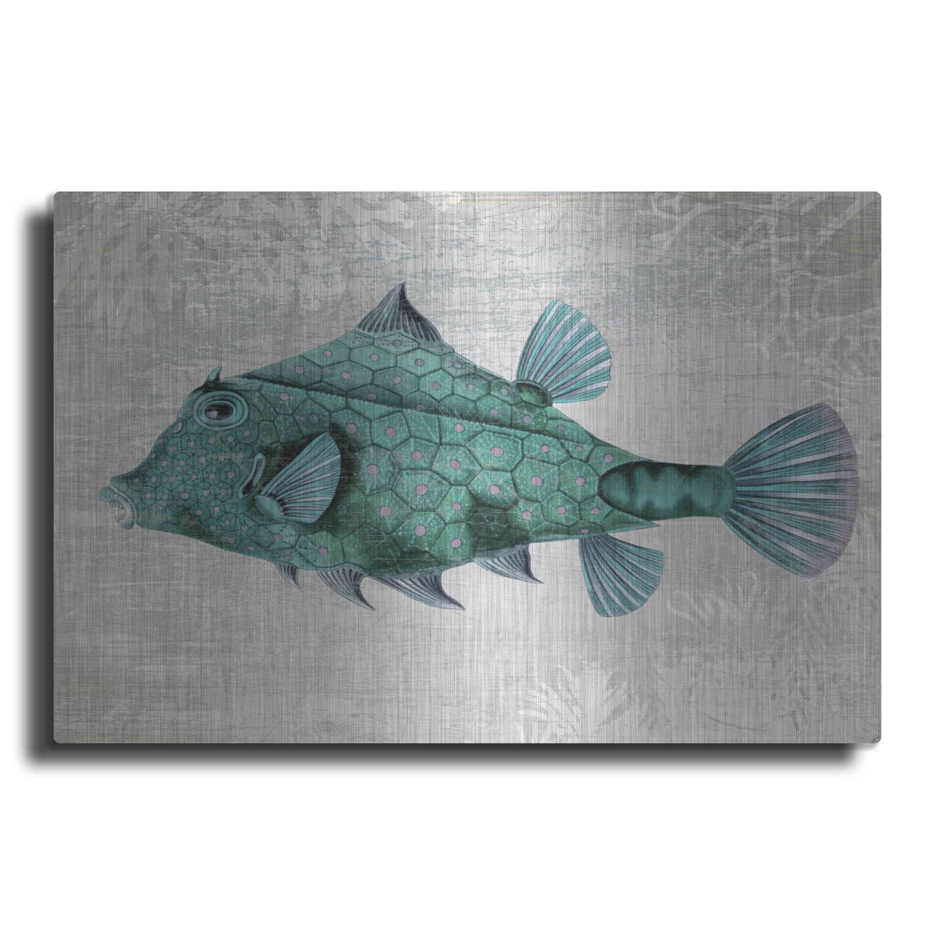 Luxe Metal Art 'Turquoise Turret Fish' by Fab Funky Metal Wall Art