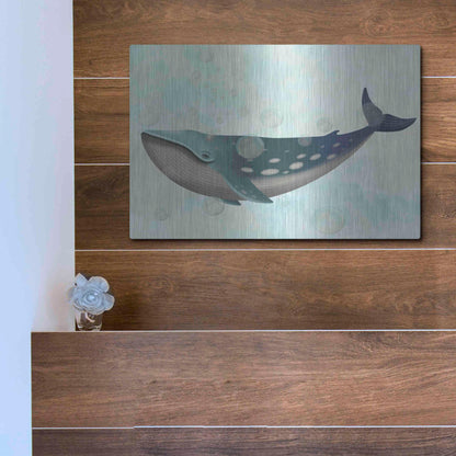 Luxe Metal Art 'Whale Bubbles 1' by Fab Funky Metal Wall Art,16x12