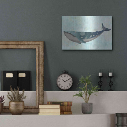 Luxe Metal Art 'Whale Bubbles 1' by Fab Funky Metal Wall Art,16x12
