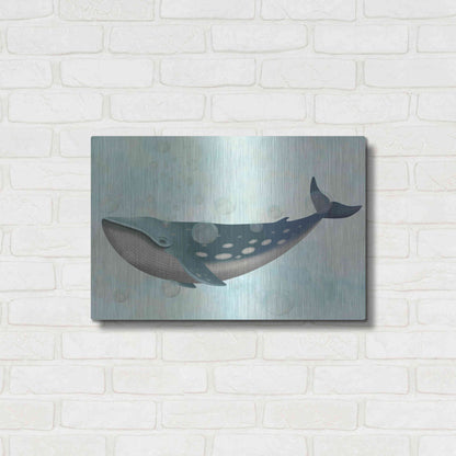 Luxe Metal Art 'Whale Bubbles 1' by Fab Funky Metal Wall Art,24x16
