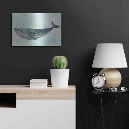 Luxe Metal Art 'Whale Bubbles 1' by Fab Funky Metal Wall Art,24x16