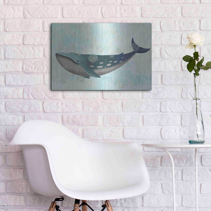 Luxe Metal Art 'Whale Bubbles 1' by Fab Funky Metal Wall Art,24x16