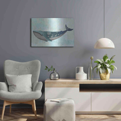 Luxe Metal Art 'Whale Bubbles 1' by Fab Funky Metal Wall Art,24x16