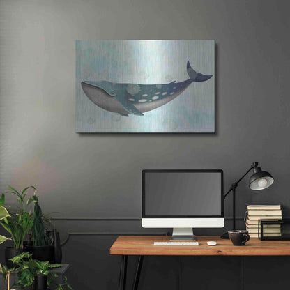 Luxe Metal Art 'Whale Bubbles 1' by Fab Funky Metal Wall Art,36x24