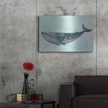 Luxe Metal Art 'Whale Bubbles 1' by Fab Funky Metal Wall Art,36x24