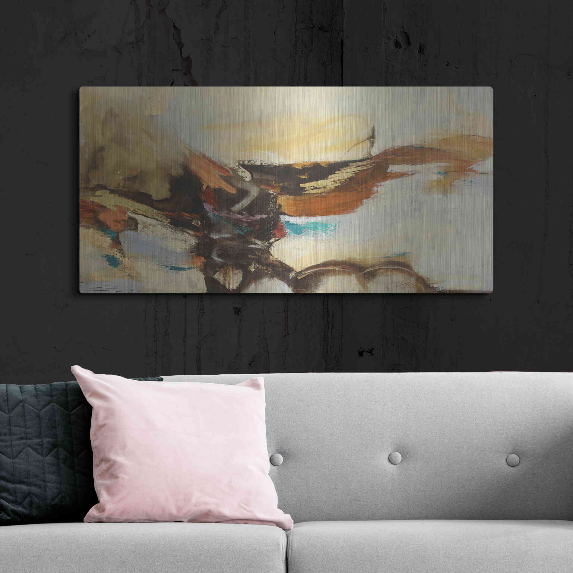 Luxe Metal Art 'Causal I' by Gabriela Villarreal Metal Wall Art,48x24