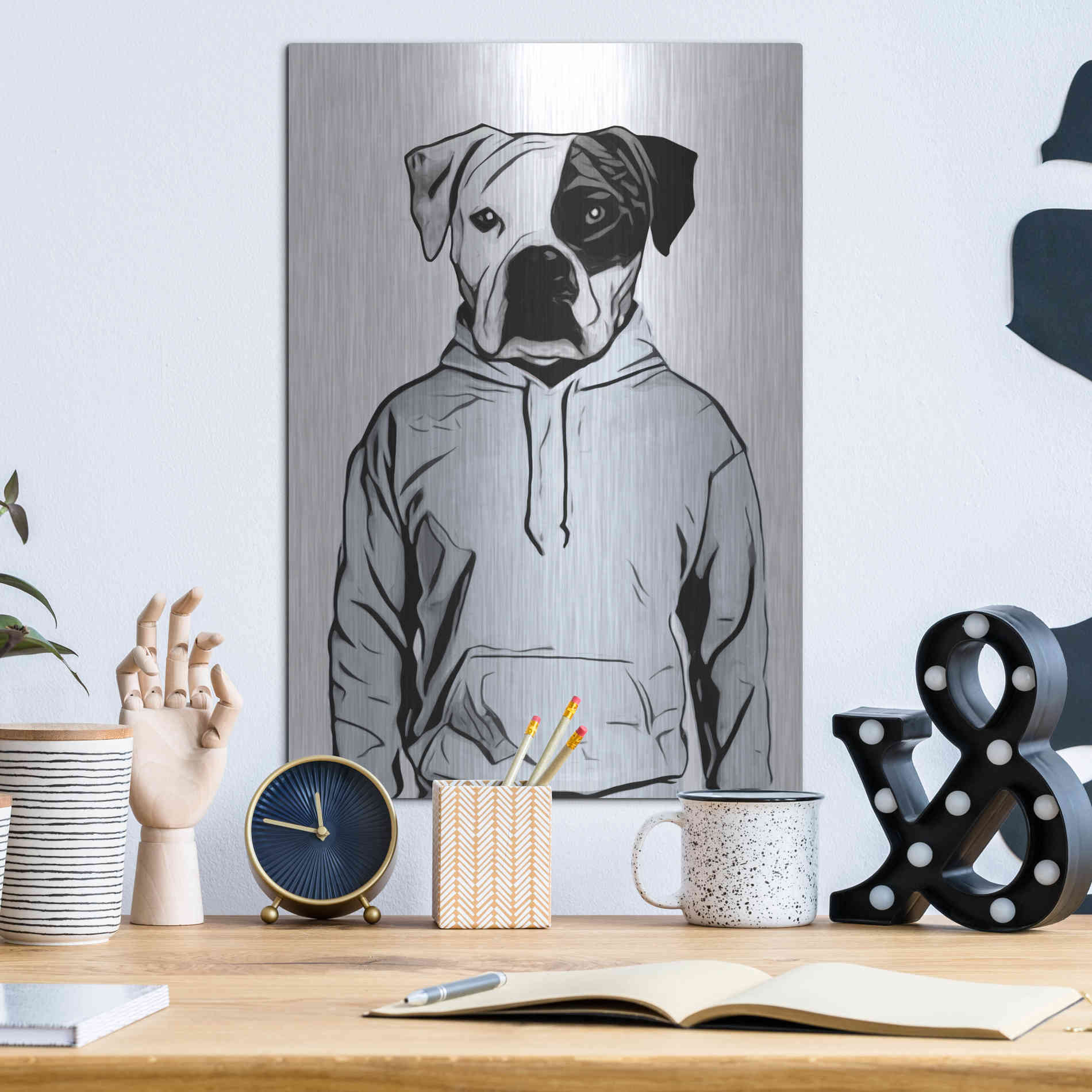 Luxe Metal Art 'Cool Dog' by Nicklas Gustafsson, Metal Wall Art,12x16