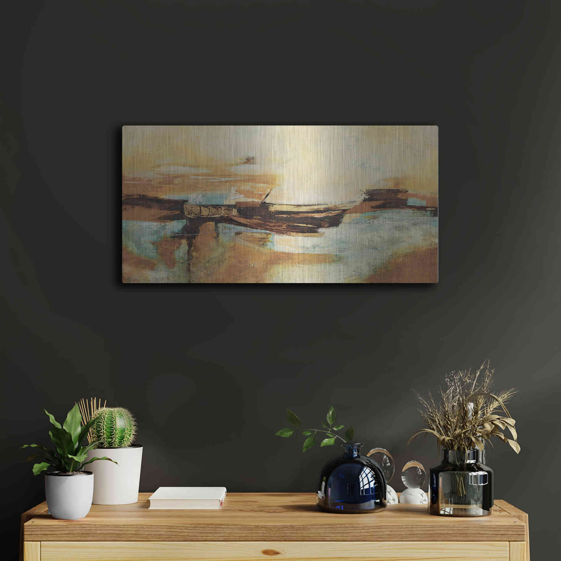 Luxe Metal Art 'Causal II' by Gabriela Villarreal Metal Wall Art,24x12