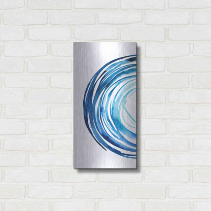 Luxe Metal Art 'Blue Vortex I' by Grace Popp Metal Wall Art,12x24