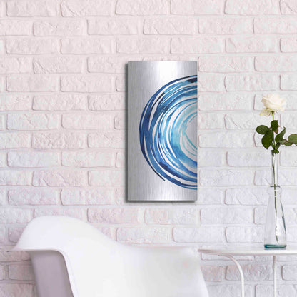 Luxe Metal Art 'Blue Vortex I' by Grace Popp Metal Wall Art,12x24