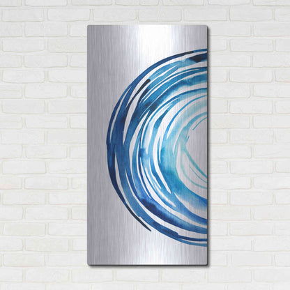 Luxe Metal Art 'Blue Vortex I' by Grace Popp Metal Wall Art,24x48