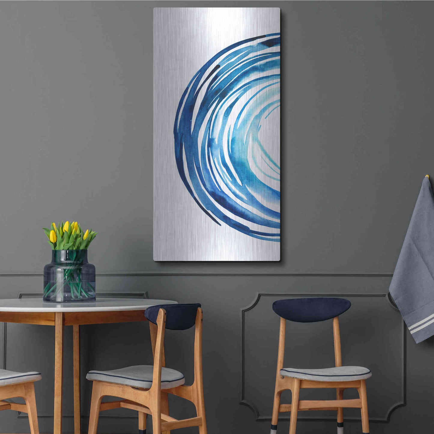 Luxe Metal Art 'Blue Vortex I' by Grace Popp Metal Wall Art,24x48