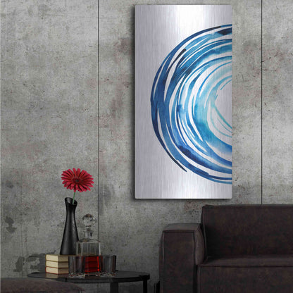 Luxe Metal Art 'Blue Vortex I' by Grace Popp Metal Wall Art,24x48